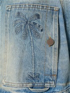PALM ANGELS Paris Cotton Denim Cropped Jacket