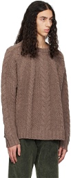 HOPE Brown Cable Sweater