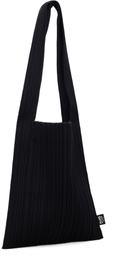 PLEATS PLEASE ISSEY MIYAKE Black Crepe Knit Tote