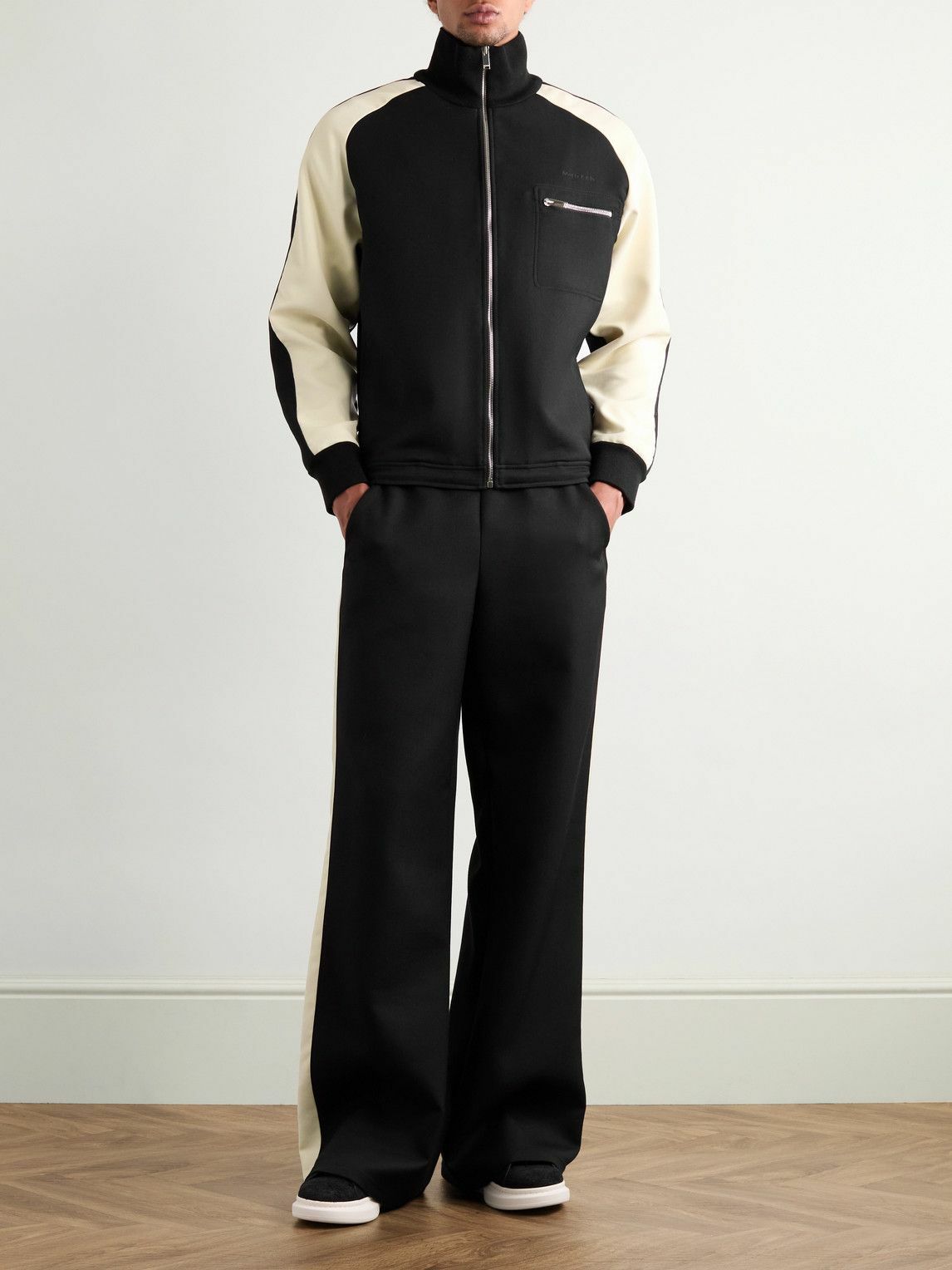 Alexander McQueen - Logo-Embroidered Two-Tone Twill Track Jacket - Black