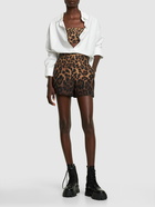 VALENTINO - Leo Print Crepe Couture High Rise Shorts