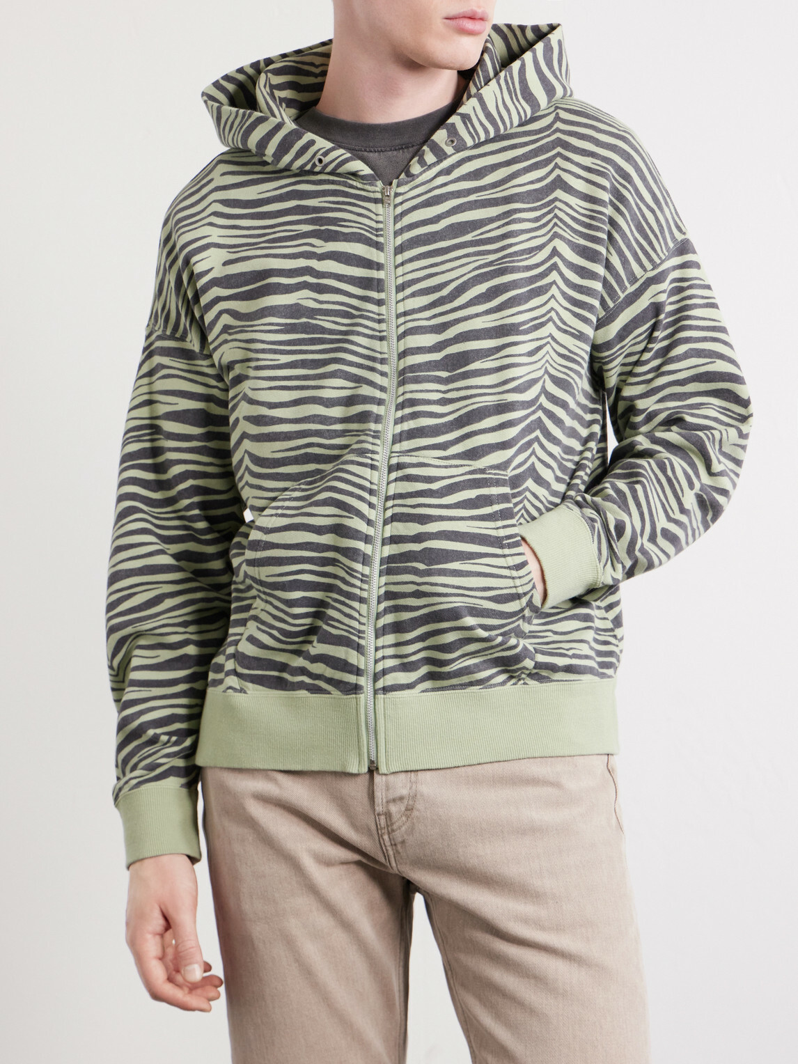 Visvim - Jumbo Printed Cotton Zip-Up Hoodie - Green