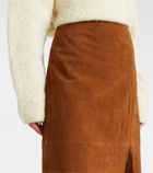 Polo Ralph Lauren Fringed suede midi skirt