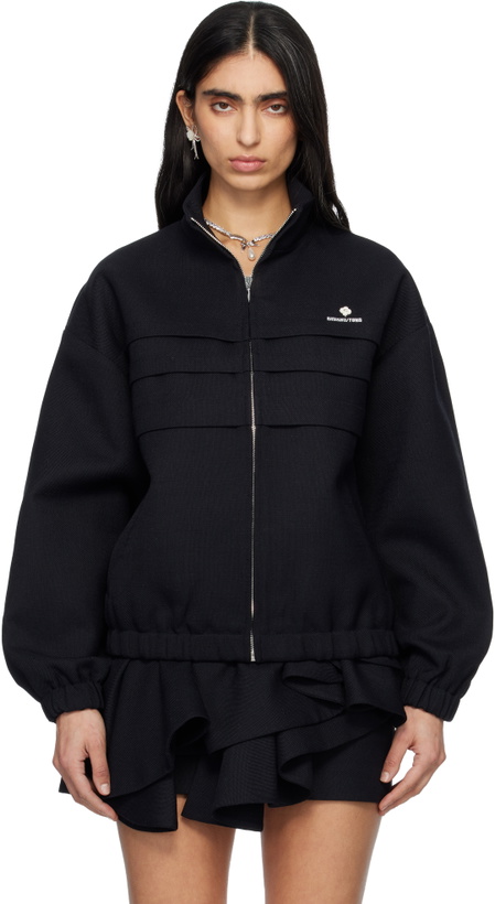 Photo: SHUSHU/TONG Navy Tucked Seam Oversized Track Jacket