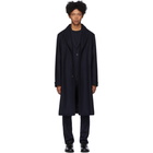 Blue Blue Japan Navy Wool Oversized Double Melton Coat