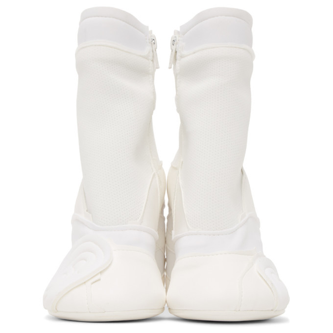 MM6 Maison Margiela White Embossed Logo Ankle Boots MM6 Maison