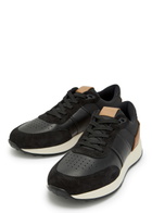 Tods All Pelle Running Panelled Leather Sneakers Black