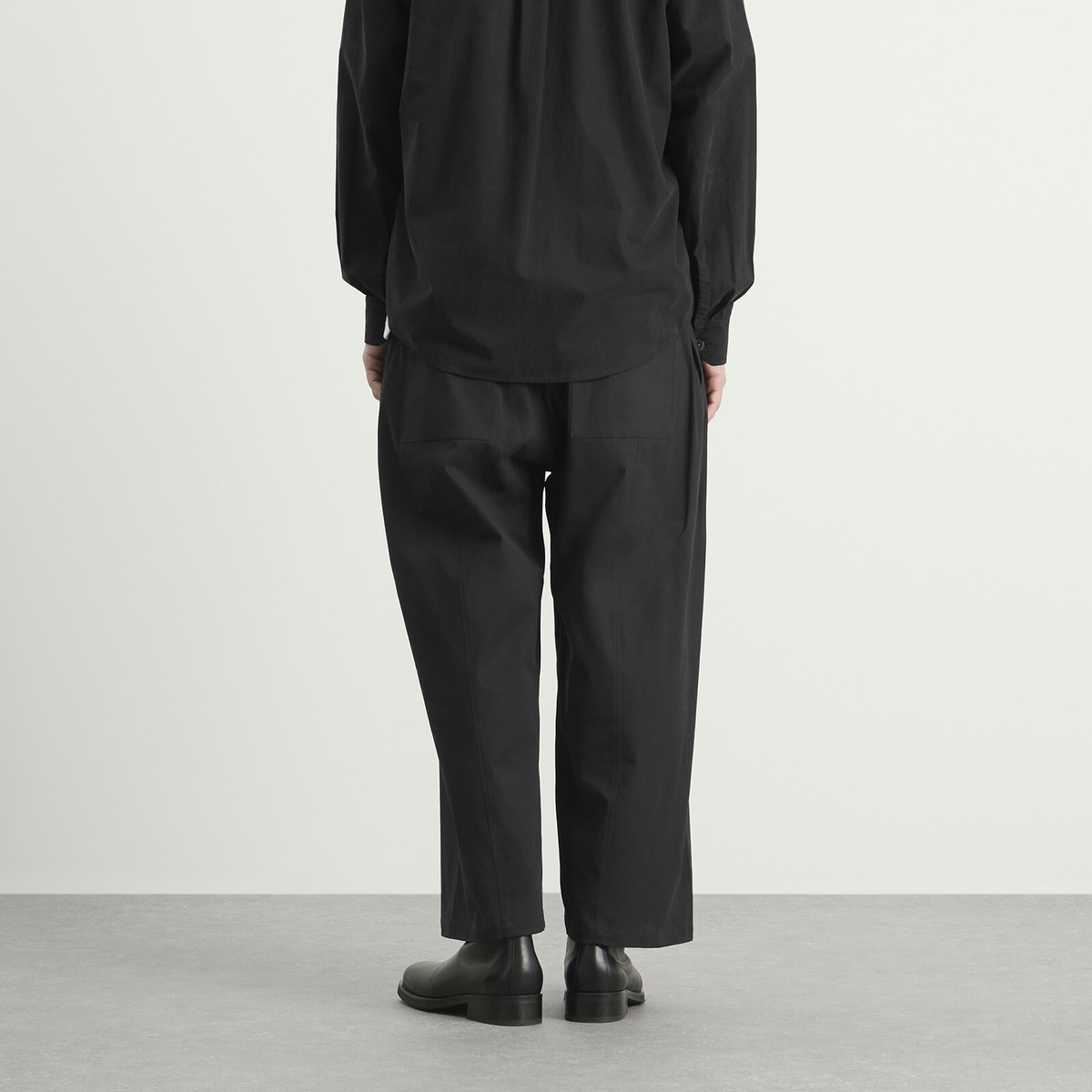 Sage Nation Men's Welt Wide Leg Trouser in Black