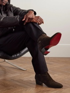Christian Louboutin - Rosalio Jodhpur Buckled Leather-Trimmed Suede Chelsea Boots - Brown