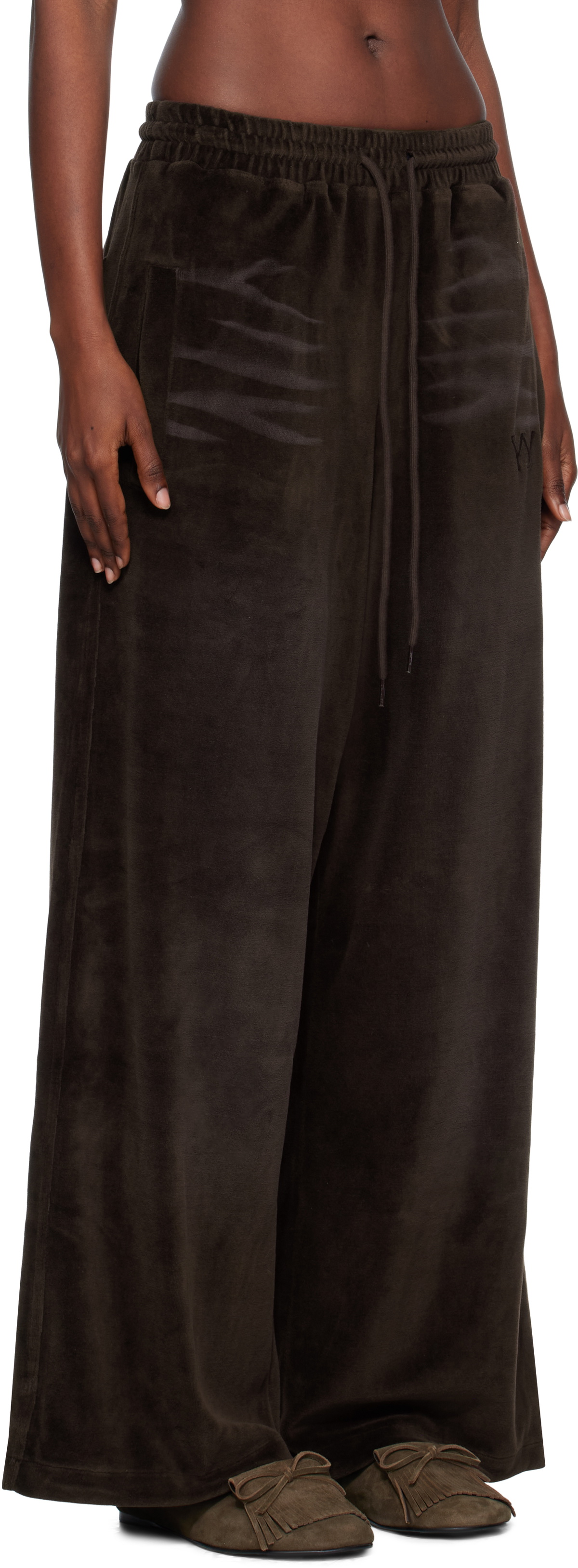 OPEN YY Brown Velour Wide Lounge Pants