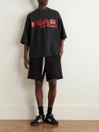 Fear of God - Fear is Gone Oversized Logo-Print Cotton-Jersey T-Shirt - Black