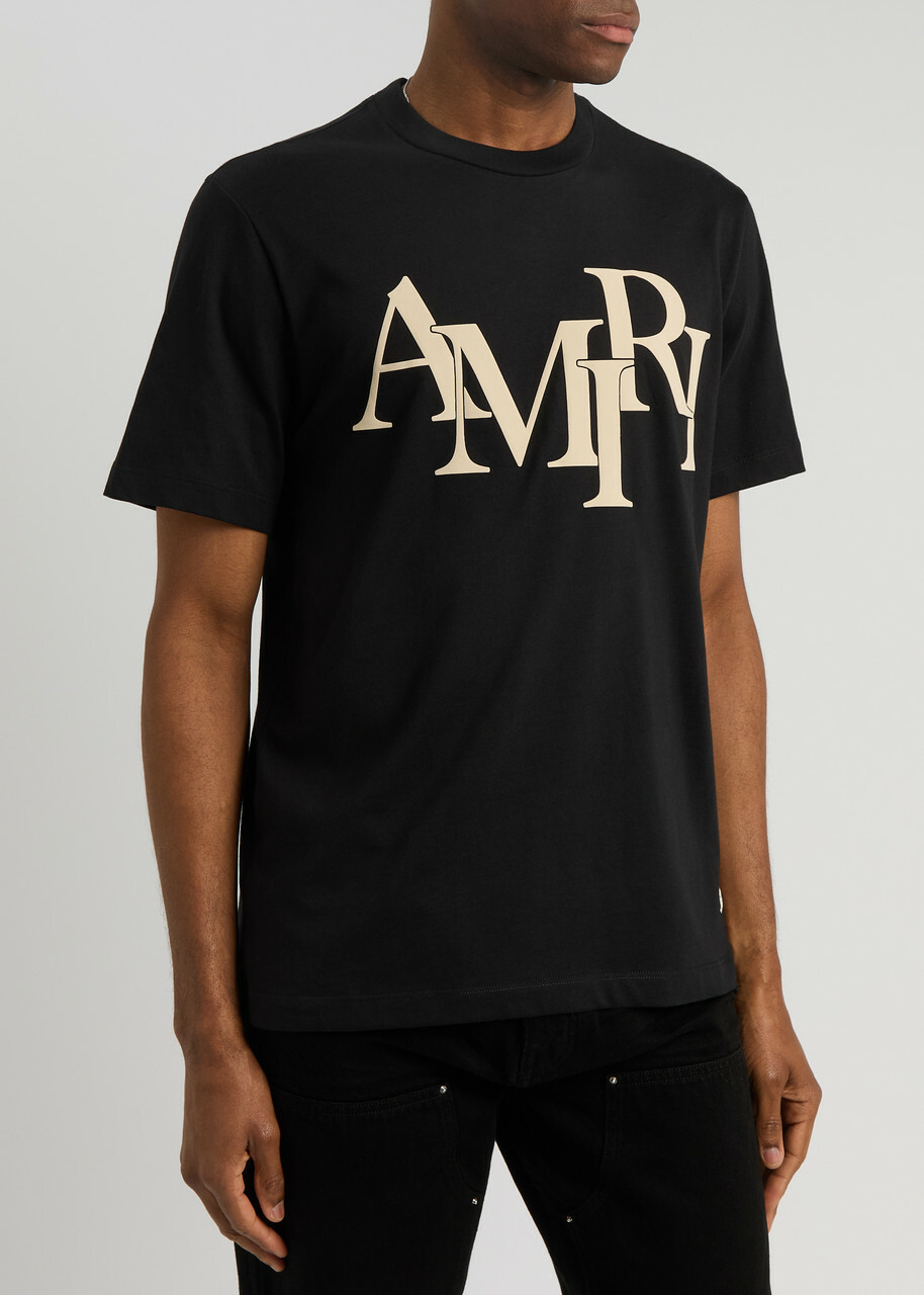 AMIRI ブラック Tシャツ ロゴプリント AMIRI logo-print Cotton T-shirt | Black | FARFETCH