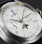 Baume & Mercier - Clifton Automatic Calendar Moon-Phase Chronograph 43mm Stainless Steel and Alligator Watch, Ref. No. 10408 - White