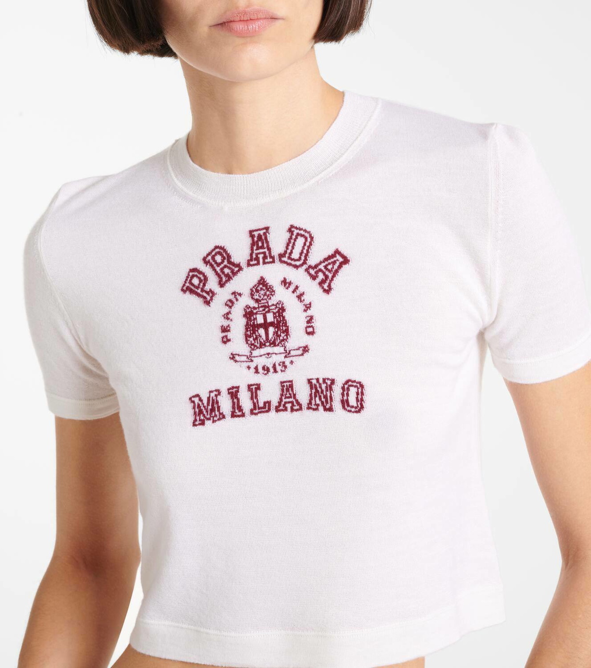 Prada Logo cropped cashmere T-shirt Prada