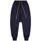 Rick Owens DRKSHDW Men's Prisoner Drawstring Pant in Indigo