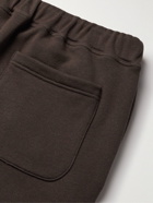 De Bonne Facture - Tapered Logo-Embroidered Cotton-Jersey Sweatpants - Brown