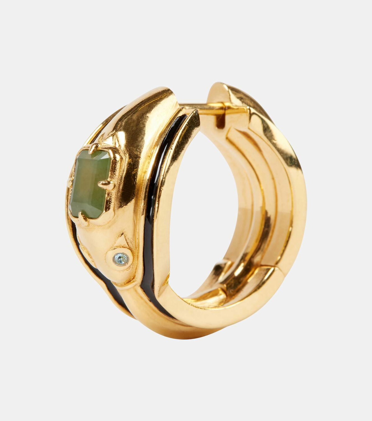 ☆関税込み☆【LOEWE】 Snake sterling silver hoop pierce Snake sterling silver hoop earrings in gold - Loewe | Mytheresa
