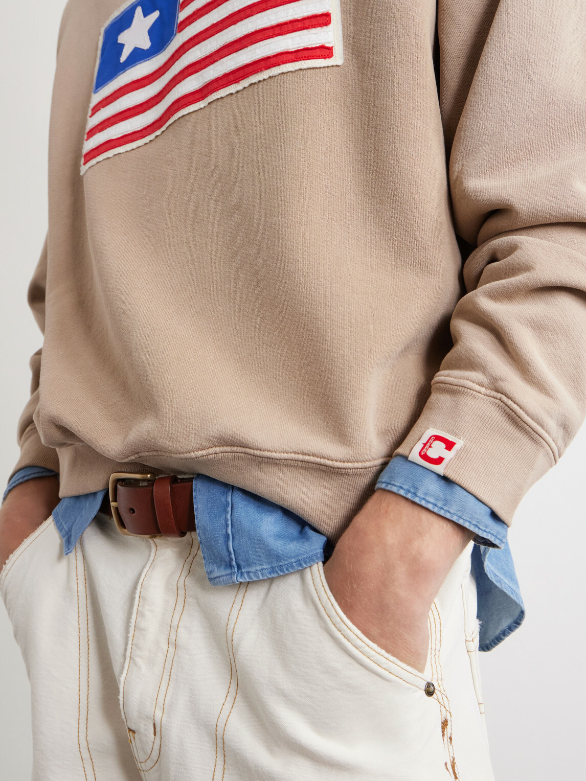 Cherry Los Angeles - Embroidered Cotton-Jersey Sweater - Brown