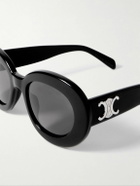 CELINE - Oval-Frame Acetate Sunglasses