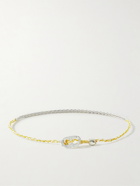 Mikia - Silver and Silk Bracelet - Yellow