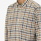 Foret Men's Drift Check Shirt in Ecru/Brown