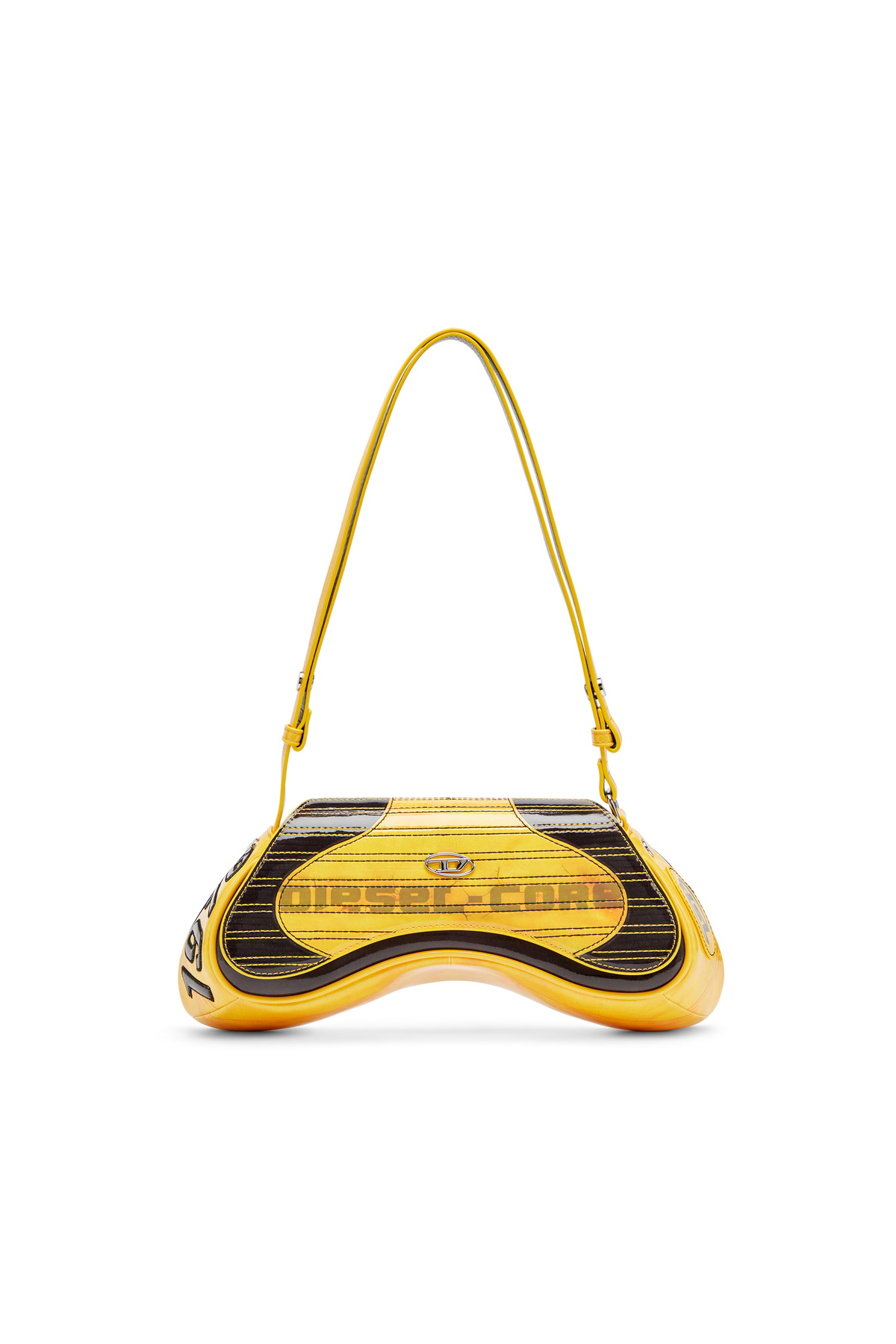 Diesel Glossy crossbody bag with biker details - Crossbody Bags