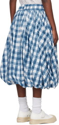 Story mfg. Blue & White Marsh Midi Skirt