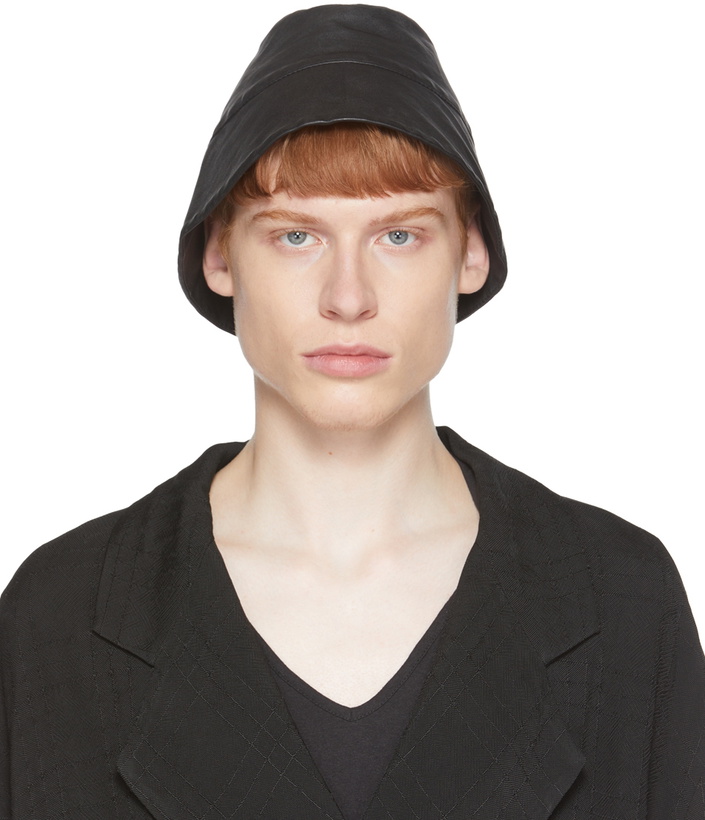 Photo: FREI-MUT Black Leather Selim Bucket Hat