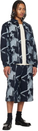 Wales Bonner Navy Theaster Gates Edition 'The Jet Zip' Denim Jacket