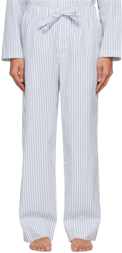 Photo: Tekla White & Blue Oversized Pyjama Pants
