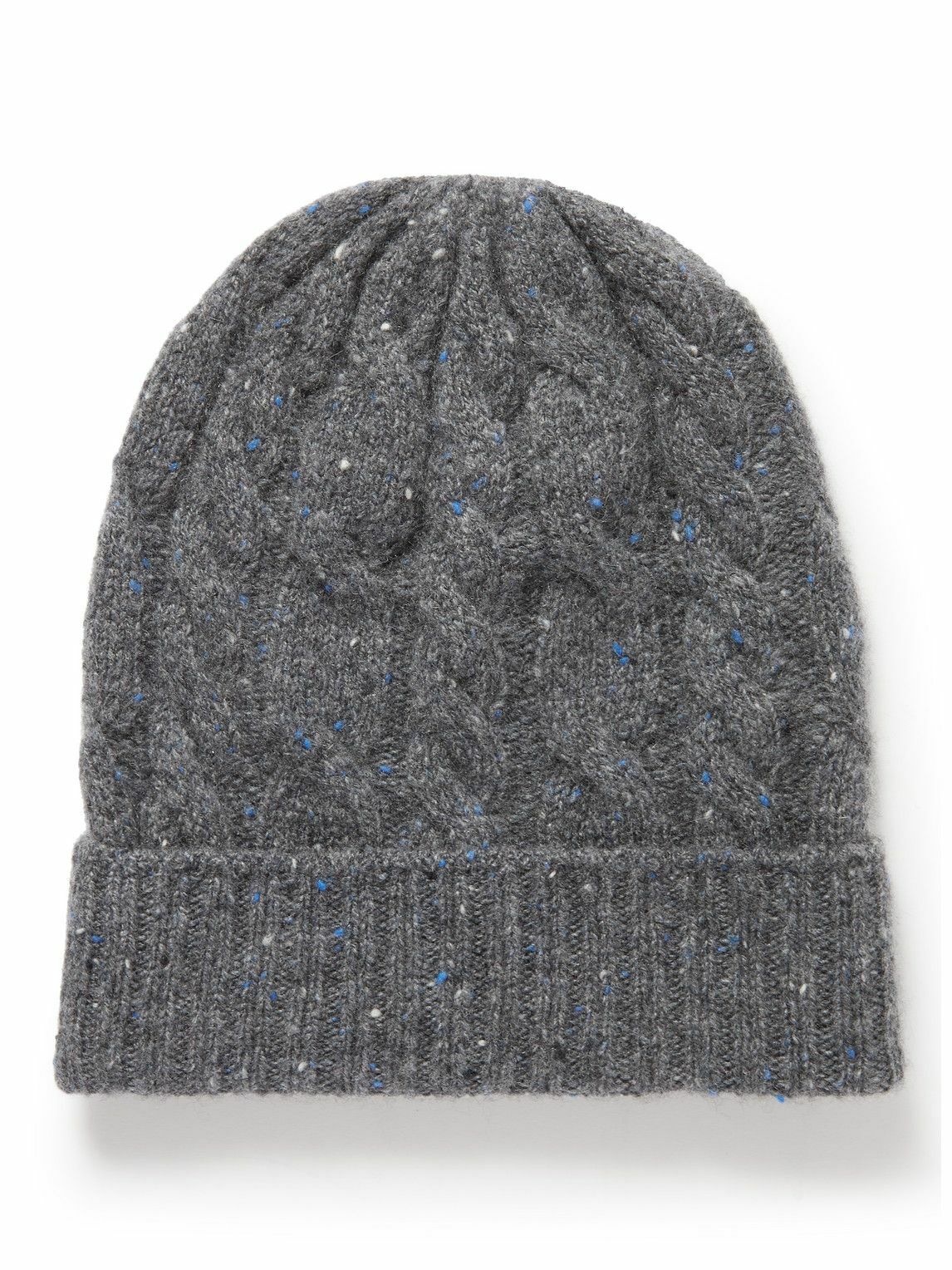 Photo: Johnstons of Elgin - Cable-Knit Donegal Cashmere Beanie