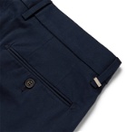 DUNHILL - Stretch Cotton and Mulberry Silk-Blend Trousers - Gray