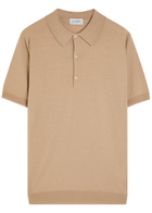 John Smedley Macloud Merino Wool Polo Shirt Beige