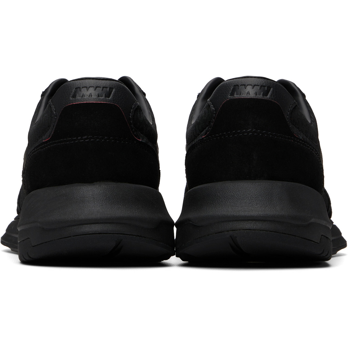 Hugo Black Faux-Suede Trim Monogram-Jacquard Sneakers