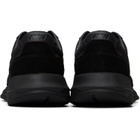 Hugo Black Faux-Suede Trim Monogram-Jacquard Sneakers