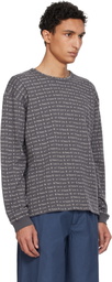 ERL Gray Jacquard Long Sleeve Knit T-shirt