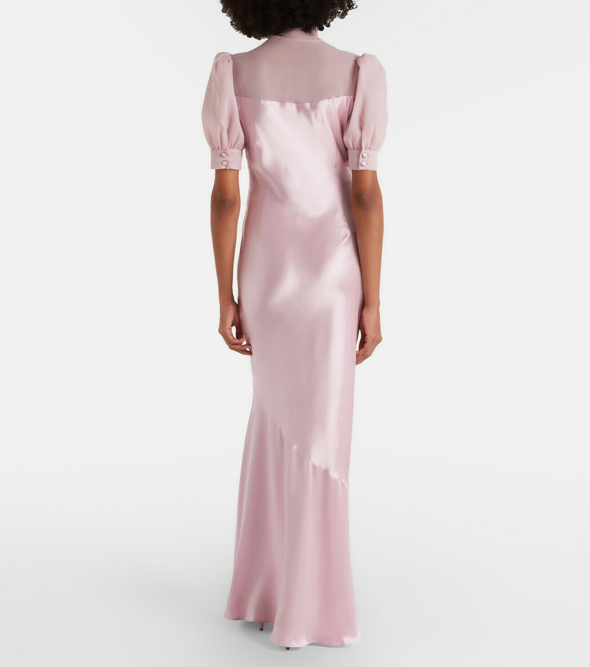 Alessandra Rich Tie-neck silk satin gown