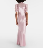 Alessandra Rich Tie-neck silk satin gown