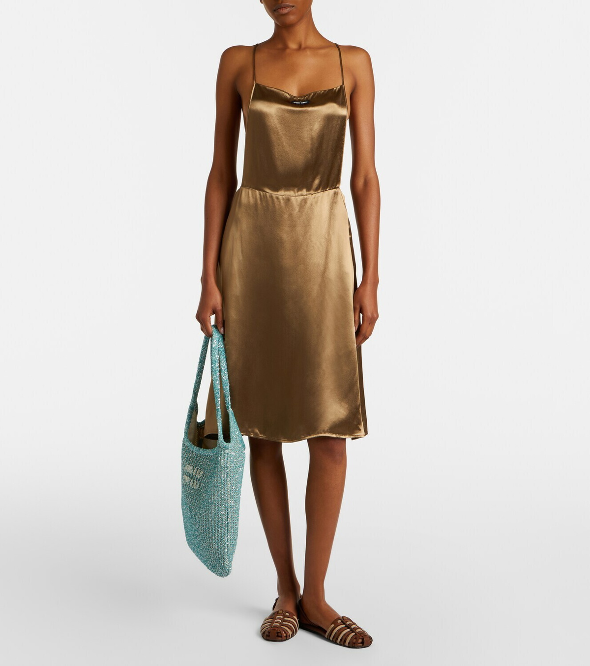 Miu Miu Ivy sequined mesh tote bag