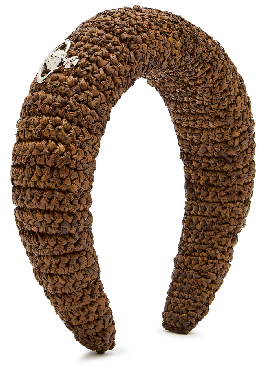 Vivienne Westwood Orb Raffia Headband - Camel - One Size