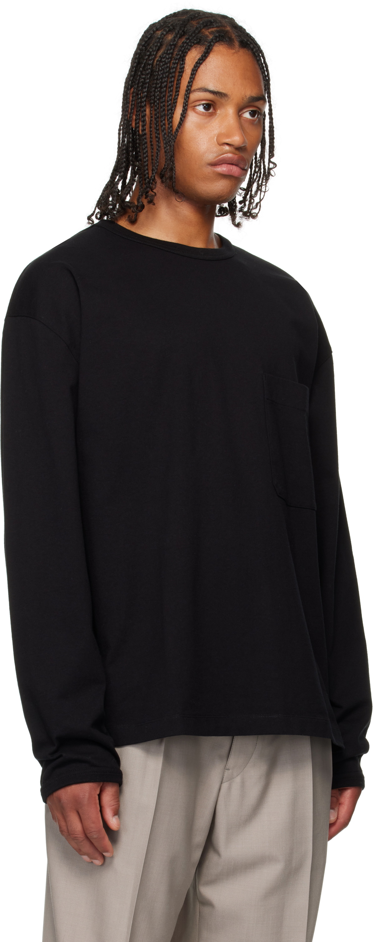 LEMAIRE Black Boxy Long Sleeve T-shirt Lemaire