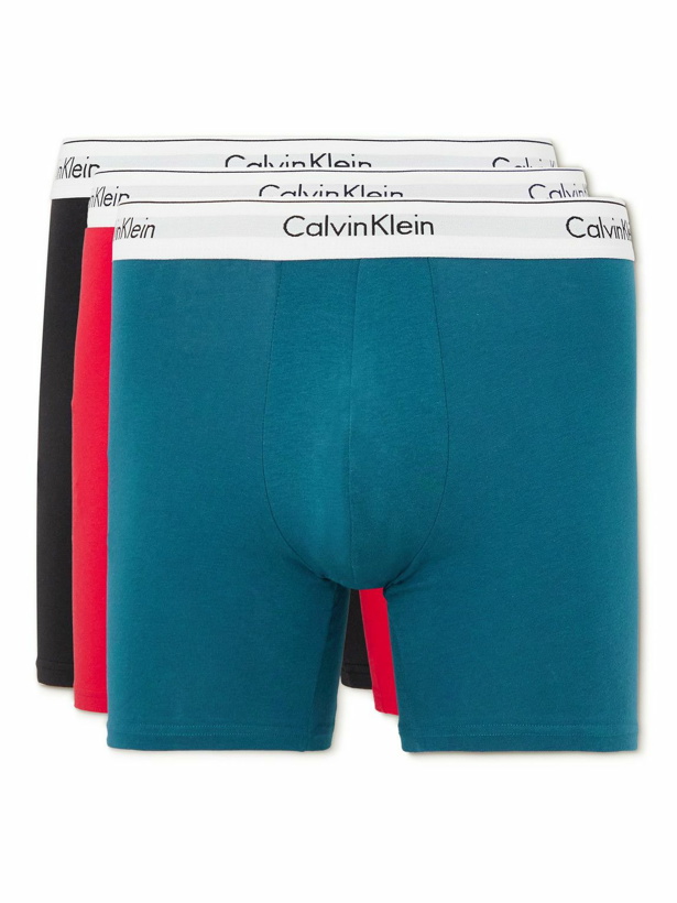 Photo: Calvin Klein Underwear - Three-Pack Stretch-Cotton Boxer Briefs - Multi
