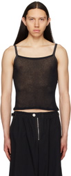 Dion Lee Black Semi-Sheer Tank Top