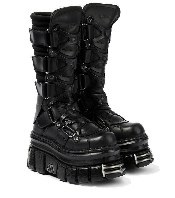 Photo: Vetements Tower leather platform ankle boots