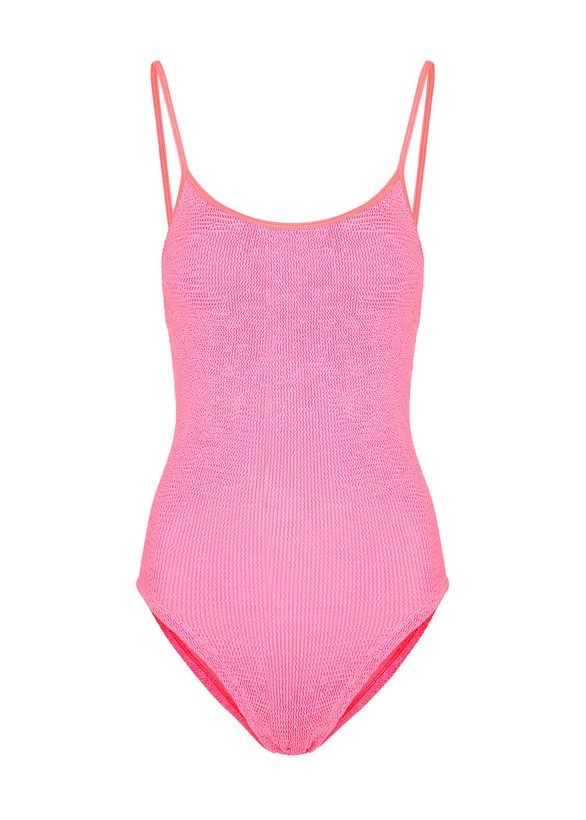 Photo: Hunza G Pamela Seersucker Swimsuit - Pink - One Size