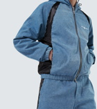Amiri Satin-trimmed denim jacket
