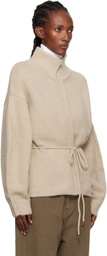 LE17SEPTEMBRE Beige Dolman Sleeve Knit String Cardigan