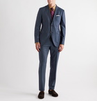 Etro - Striped Wool, Cashmere, Silk and Cotton-Blend Suit Trousers - Blue