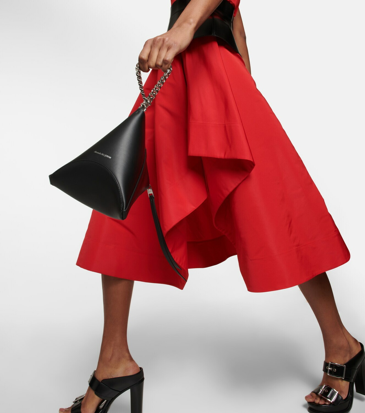 Alexander McQueen - Asymmetric faille midi dress Alexander