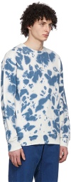 A.P.C. White & Blue Tie-Dye Olivier Sweatshirt